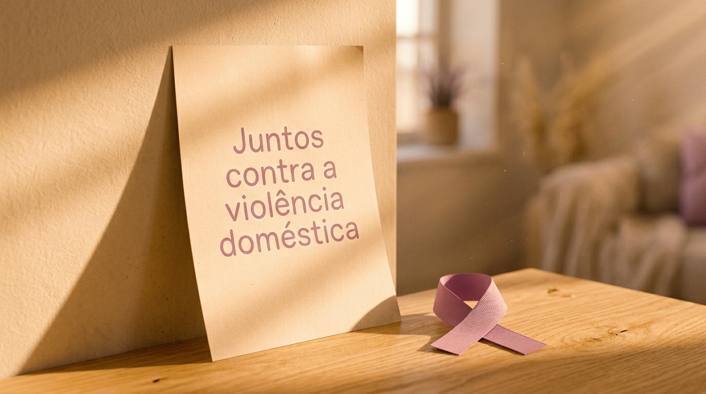 agosto lilás cartaz juntos contra violência doméstica