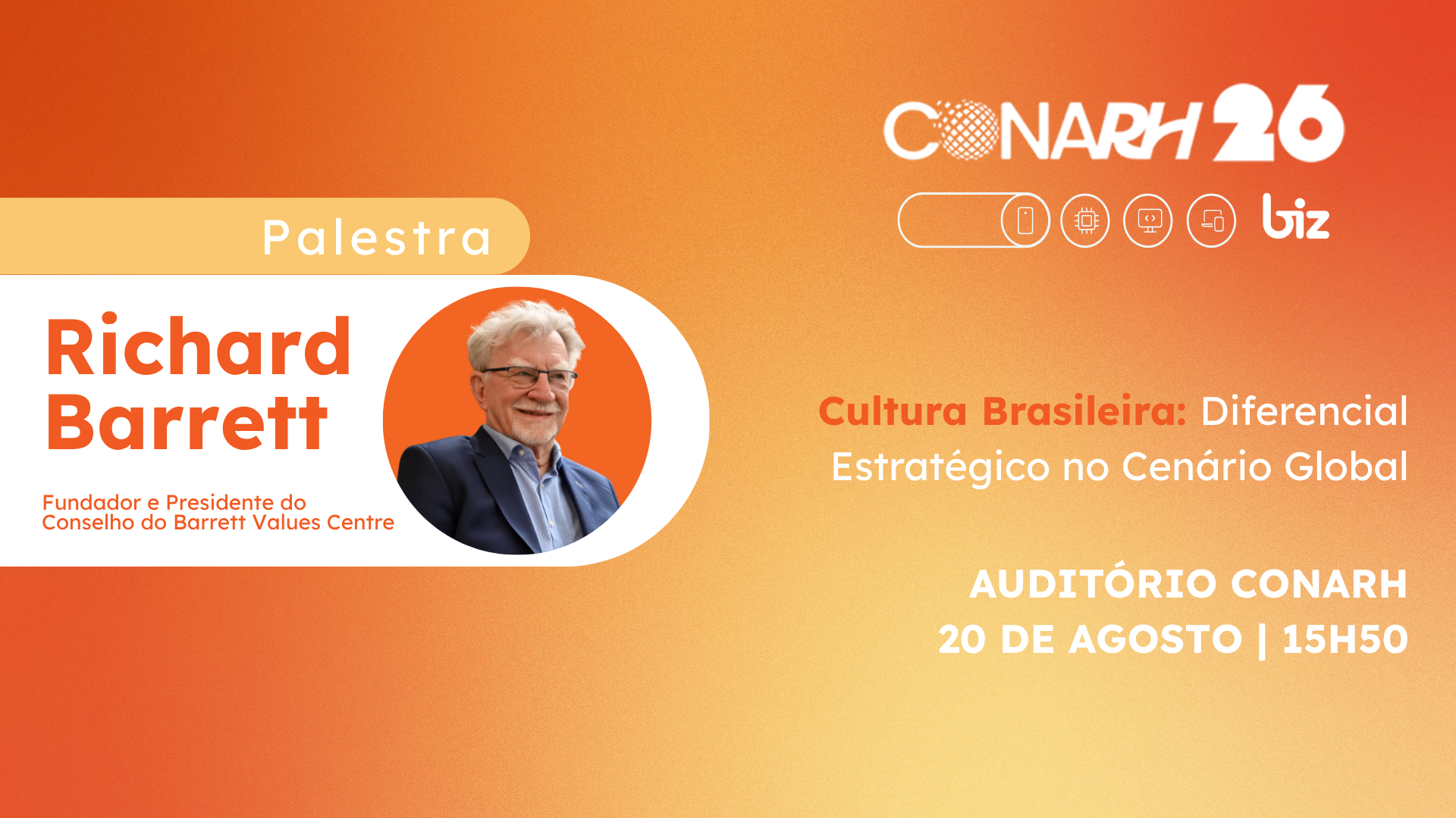 Biz patrocina palestra de encerramento no CONARH 2026